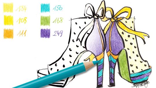 Colouring template (easy and medium): Shoes