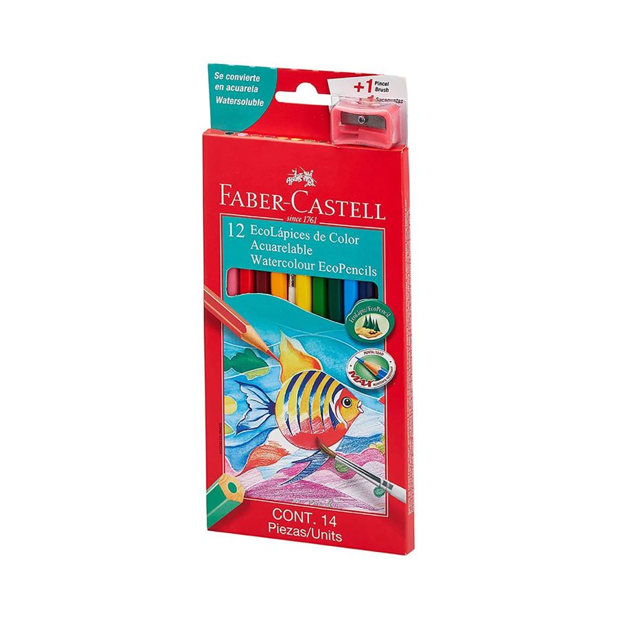 Faber-Castell - 12 EcoLápices de color acuarelables