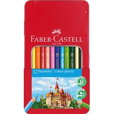 Faber-Castell - Lata de 12 EcoLápices hexagonales de color con ventana