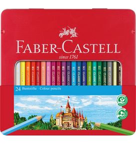 Faber-Castell - Lata de 24 EcoLápices hexagonales de color con ventana
