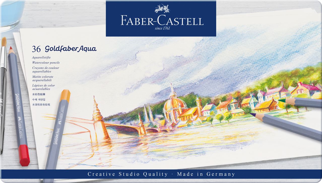 Faber-Castell - Lápiz acuarelable Goldfaber Aqua estuche x36