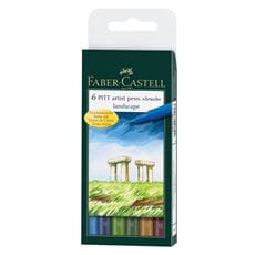 Faber-Castell - Estuche con 6 rotuladores Pitt Artist Pen Brush, paisaje